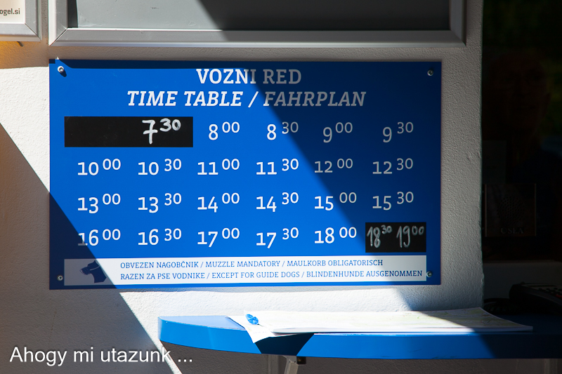 Vogel - felvonó indulási tábla felvonó indulási időpontok - vogel-szlovénia